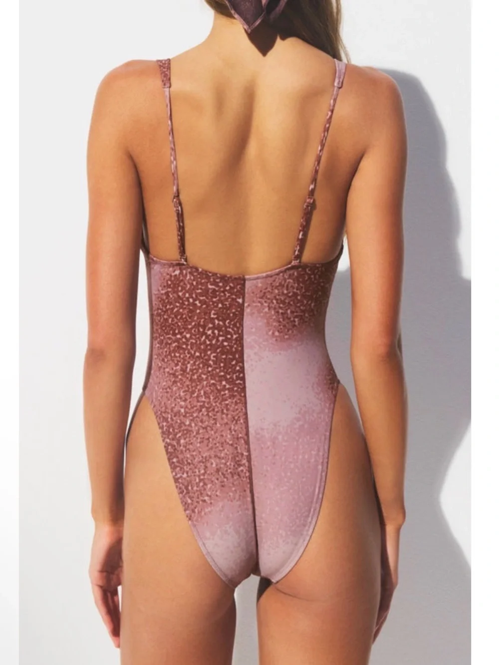 🩱 SIMS Signature Swim Plunge One Piece Swimsuit | Henna FX Ombre Print | M | NWT